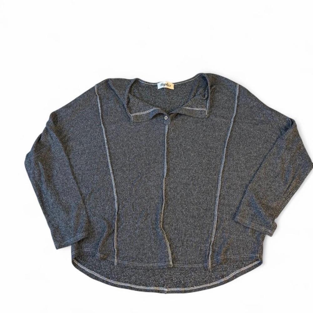 Haptics Super Soft Dolman Sleeve Henley Women’s Large Classic Normcore Layering